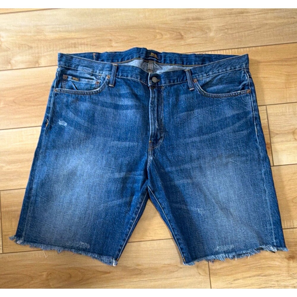 Polo Ralph Lauren Men's Classic Fit Blue Medium Wash Cutoff Shorts, Size 42 NWOT